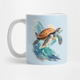Ocean Majesty: Realistic Sea Turtle Mug
